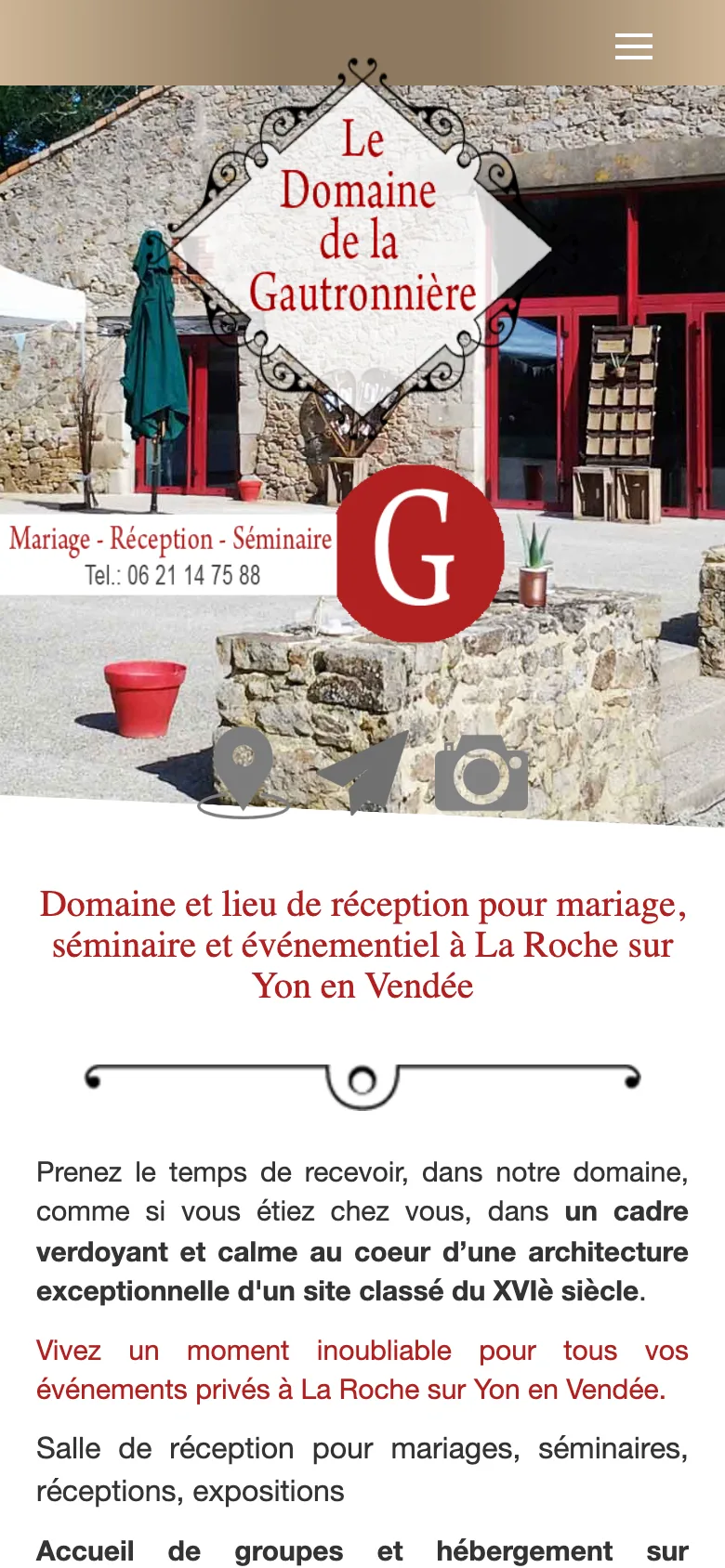 Capture mobile du site actuel du Domaine de la Gautronnière